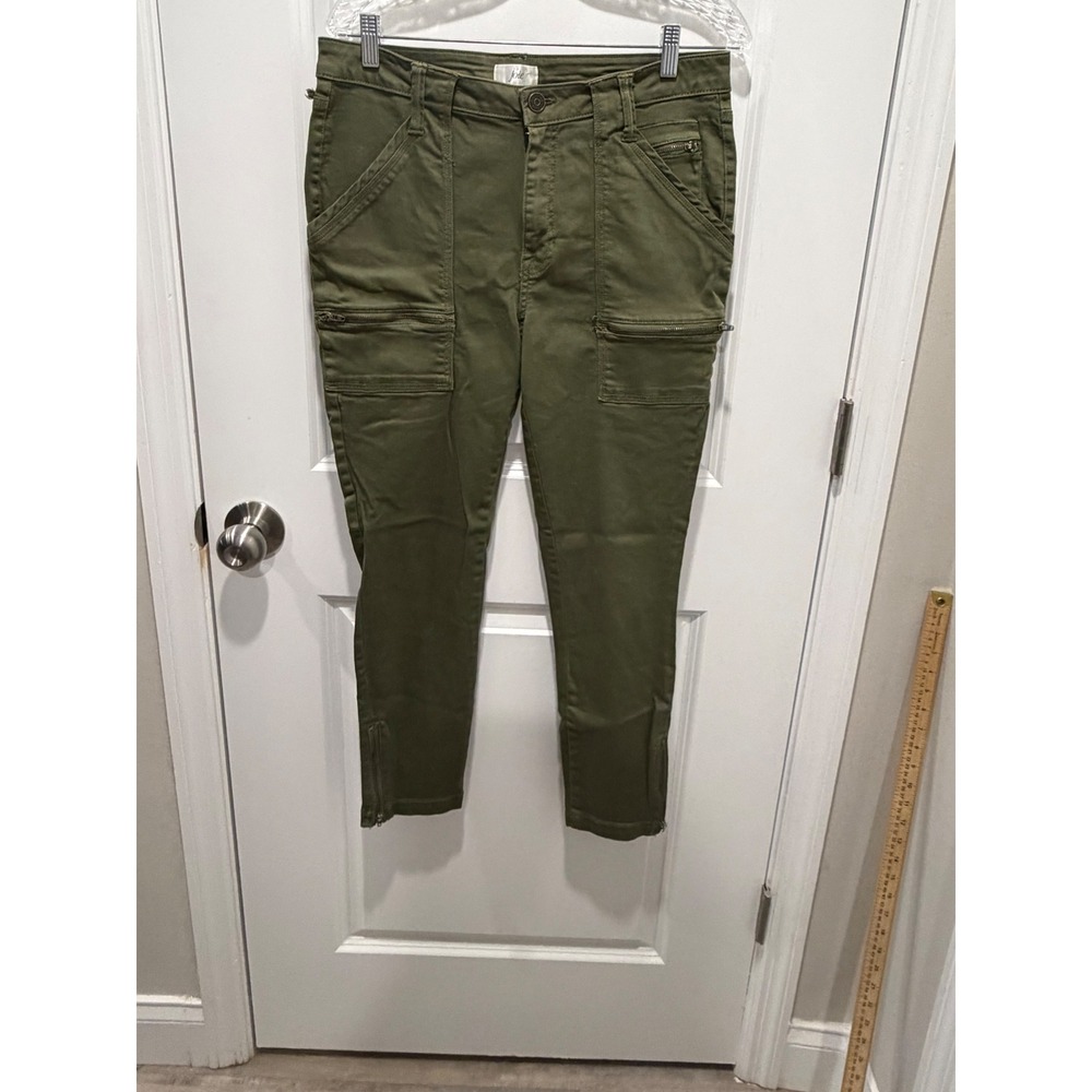 Joie Womens Cargo Pants Zipper Ankle‎ Cuffs Beetle Green Size 10/30